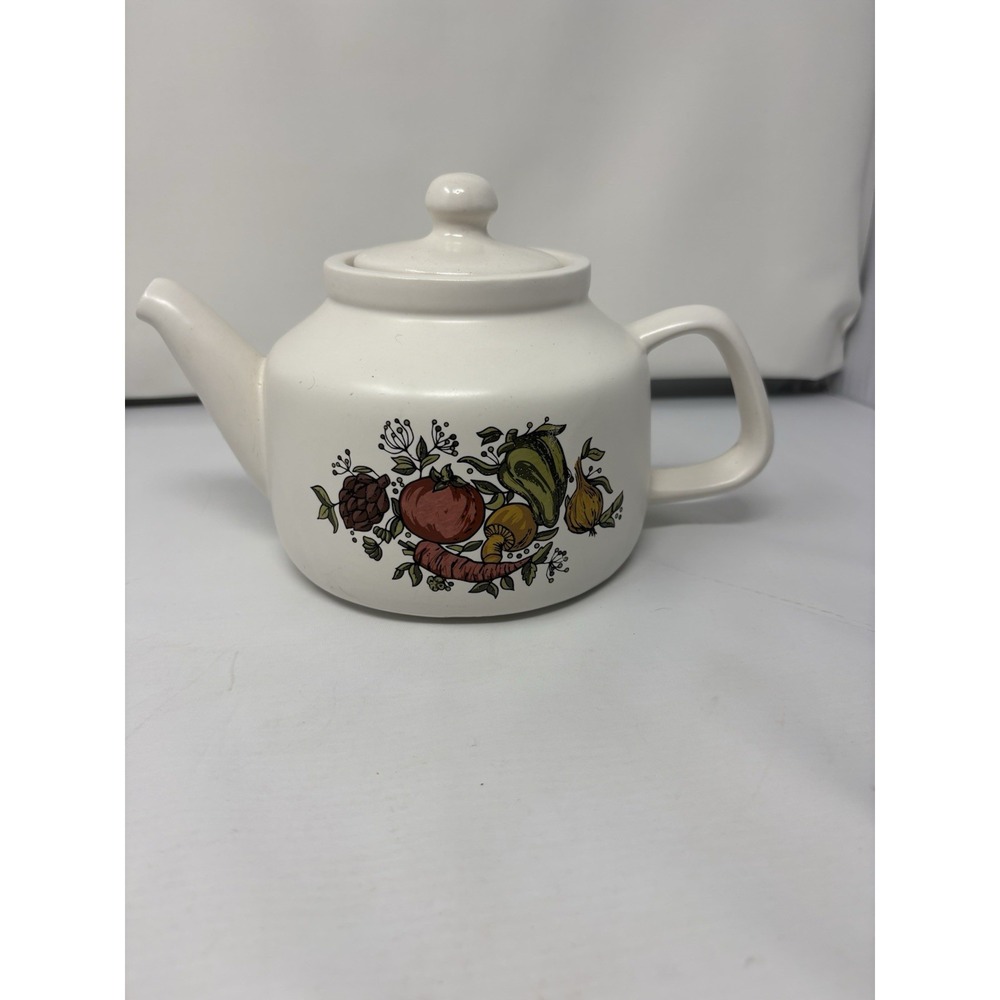 Vintage Mccoy Pottery Spice Delight Teapot Vegetable Mushroom USA